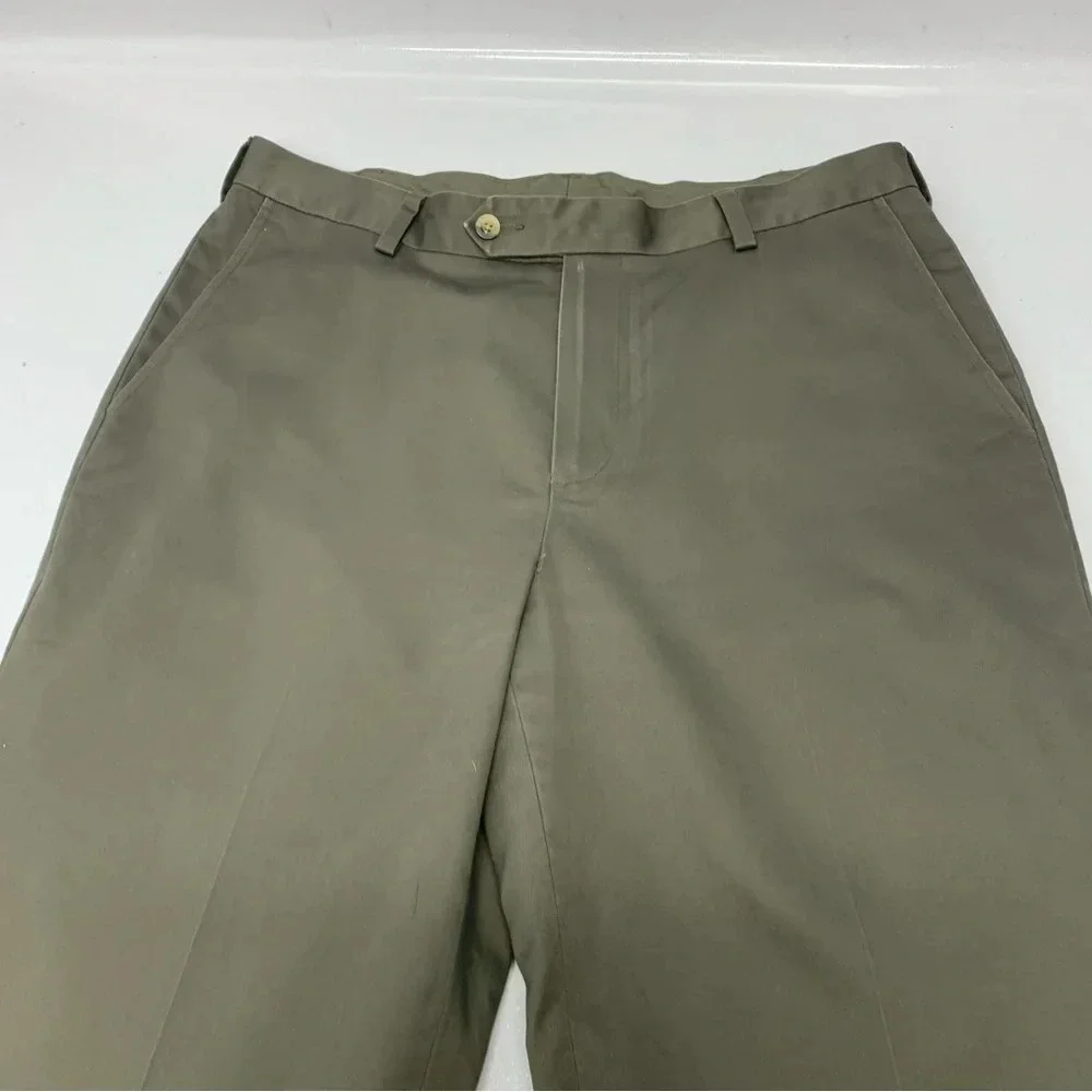 Jos A Bank Traveler Chino  Pants Men 35x30 Brown Cotton Tailored Fit Casual Work